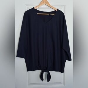 Preswick & Moore Deep Blue V-Neck Top